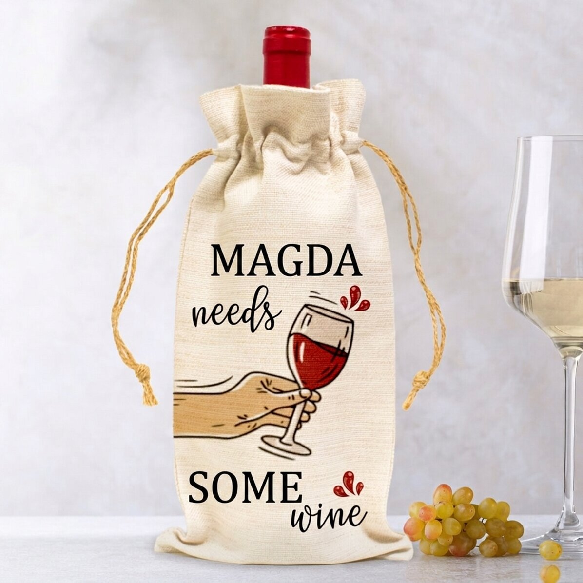 Personalizovaná taštička na láhev vína – Need some wine