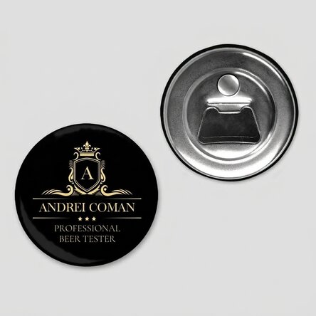 Láhevový otvírák s magnetem, personalizovaný textem – Premium