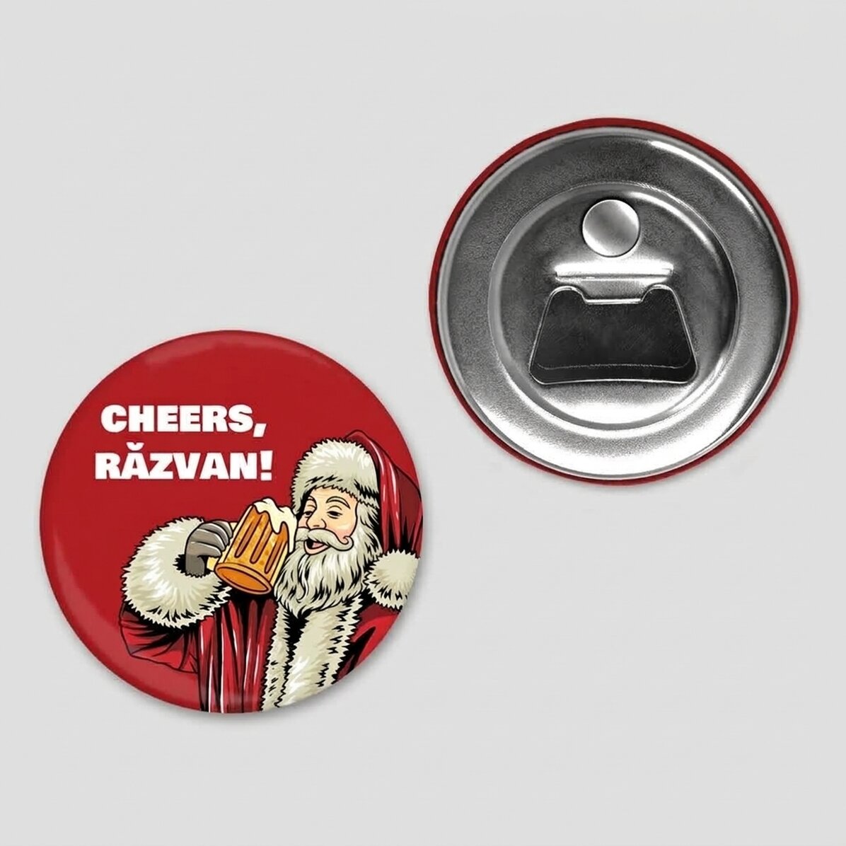 Láhevový otvírák s magnetem, personalizovaný textem – Santa Claus