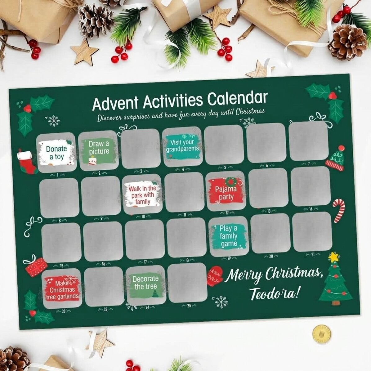 Osobně přizpůsobitelný adventní plakát s vzkazy – Aktivity