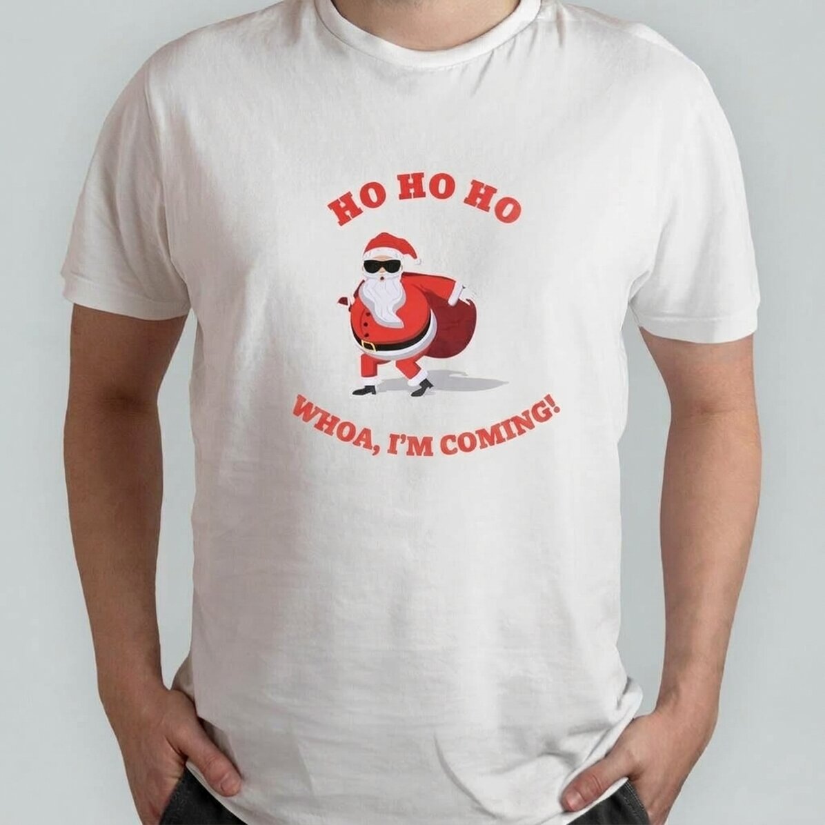 Bavlněné tričko s vlastním nápisem – HO HO HO