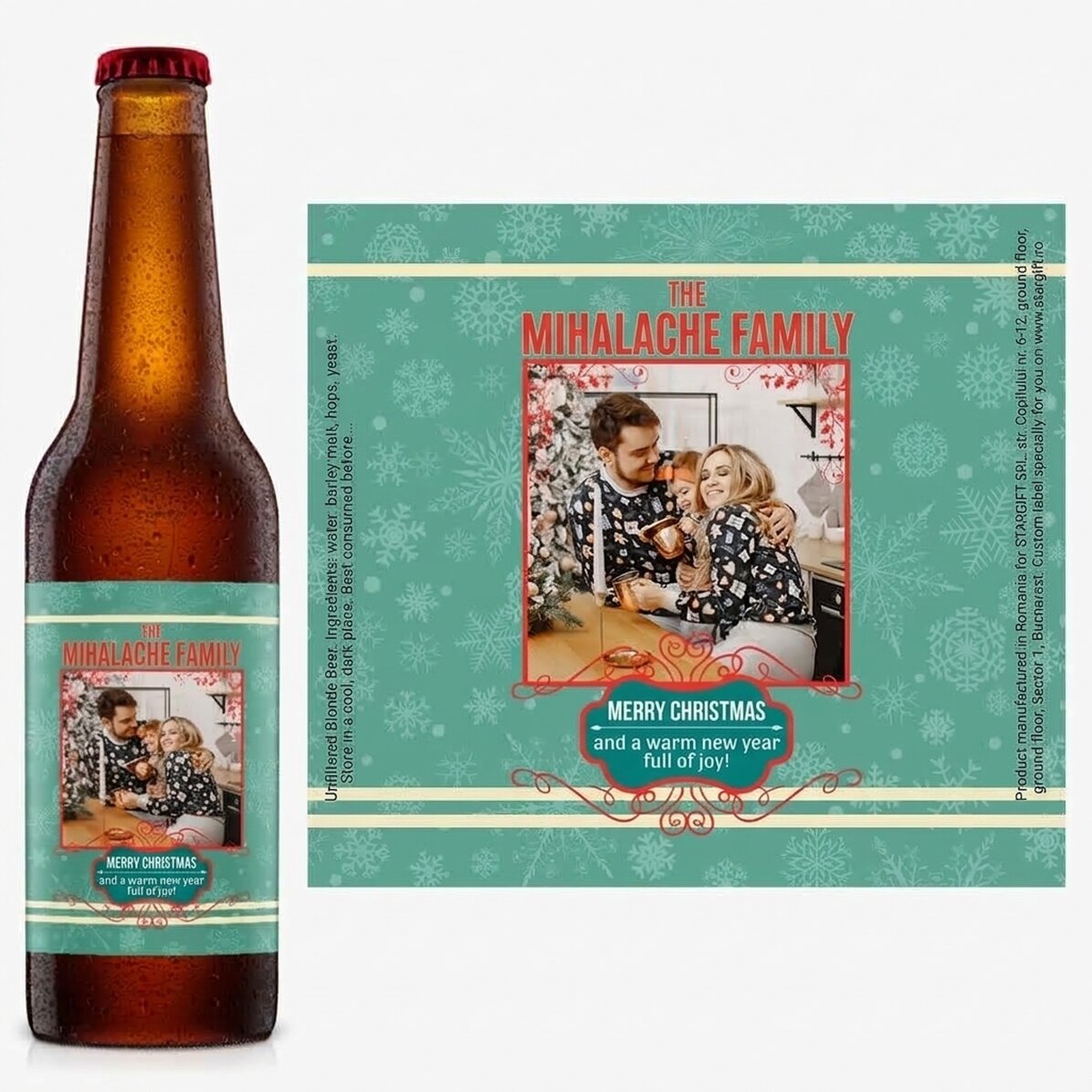 Pivo s vlastní fotografií a textem – Vintage Christmas