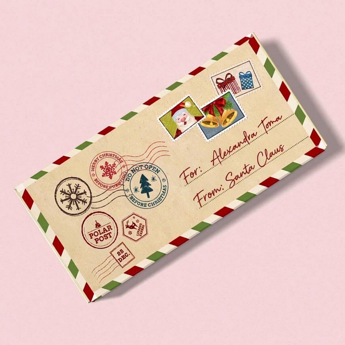 Čokoláda s vlastním textem – Od Santa Clause