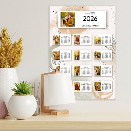 Personalizovaný kalendářový plakát s 13 fotografiemi a textem
