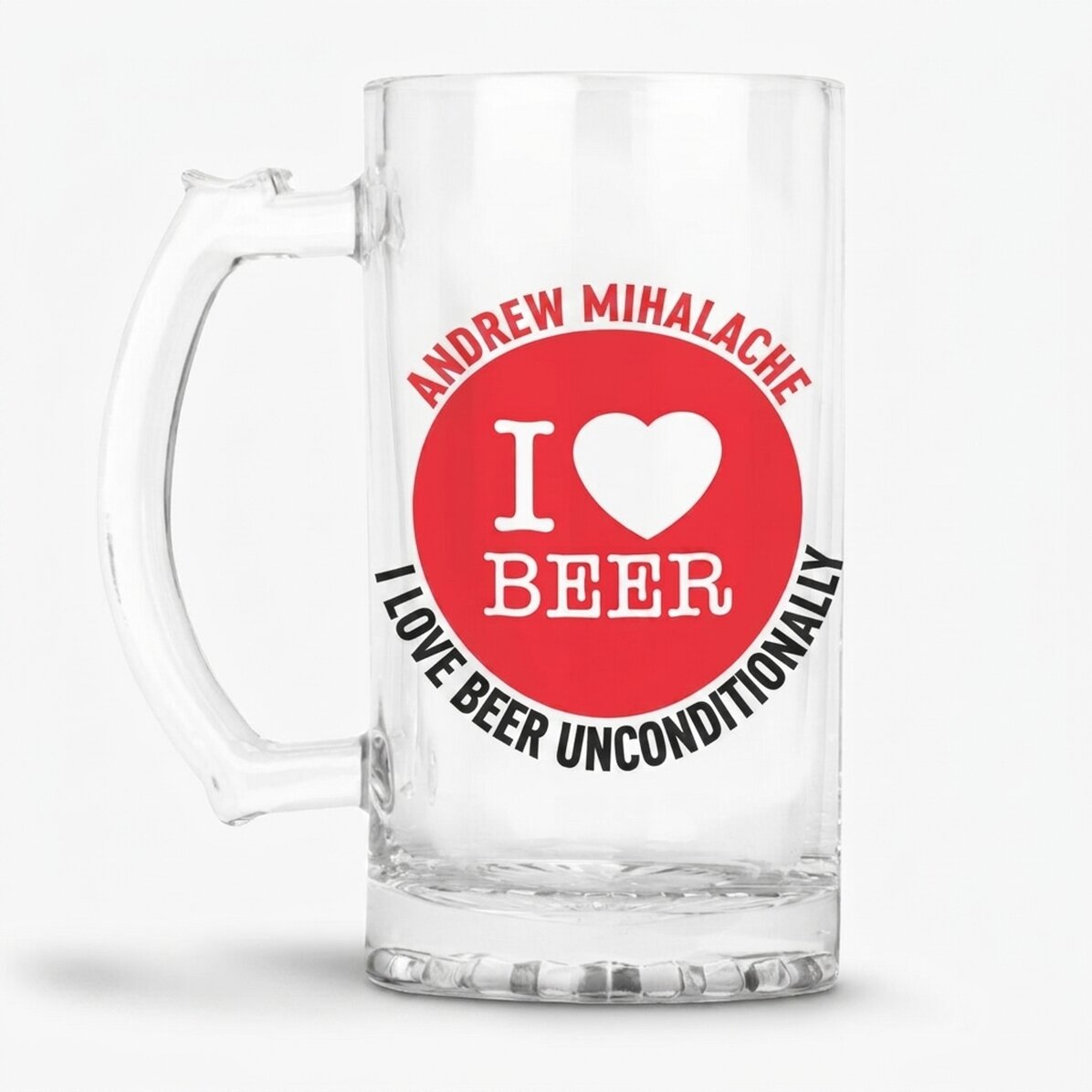 Pivní půllitr s vlastním nápisem – I love beer