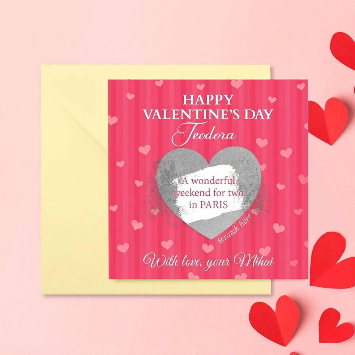 Personalizovaná stírací karta s vzkazem – Love