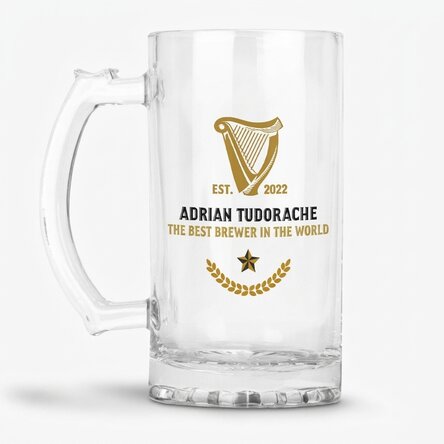 Pivní korbel s vlastním textem – World Beer Record
