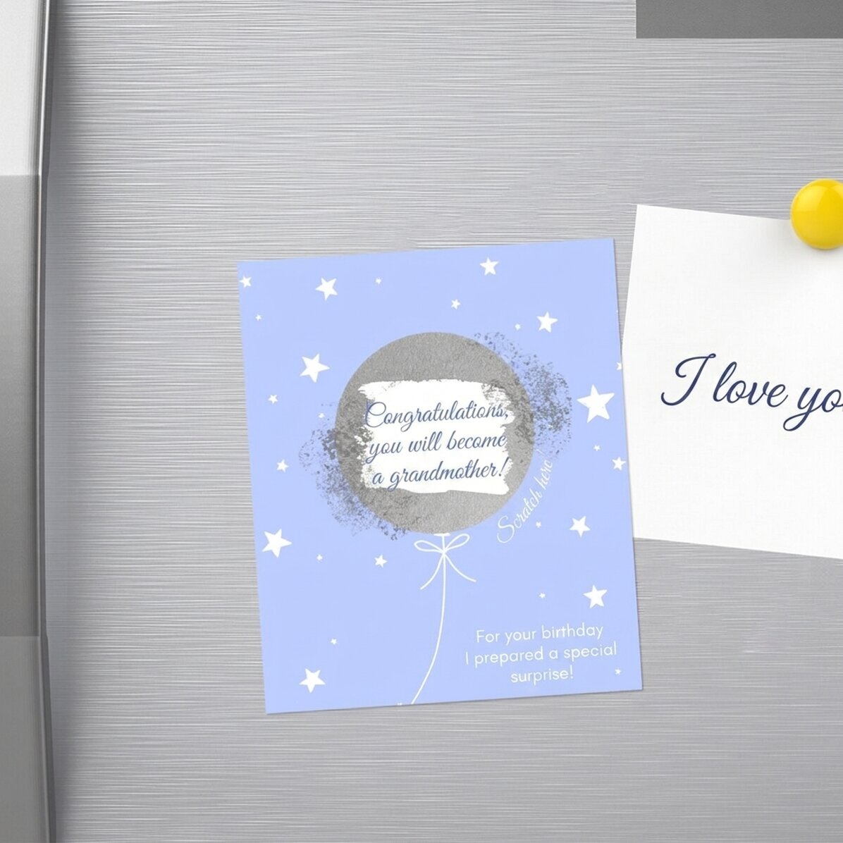 Stíratelný magnet 10 × 12 cm s vlastním textem – Překvapení