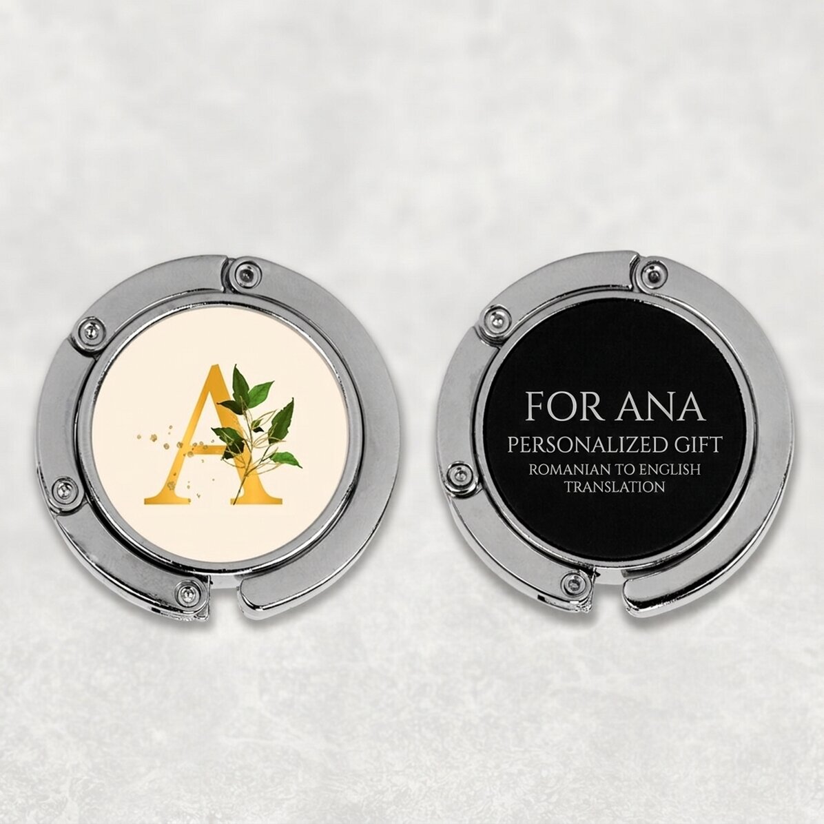 Taška na stůl s personalizací iniciálou – Floral Gold