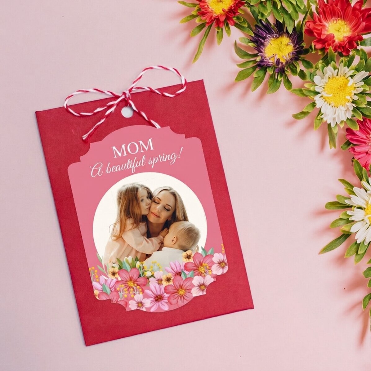 Zasazovatelný martisor s vlastní fotografií a vzkazem – Floral