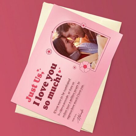 Personalizovaná magnetická pohlednice s fotografií a milostným vzkazem – Love story