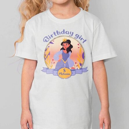 Dětské bavlněné tričko s vlastním nápisem – Birthday princess