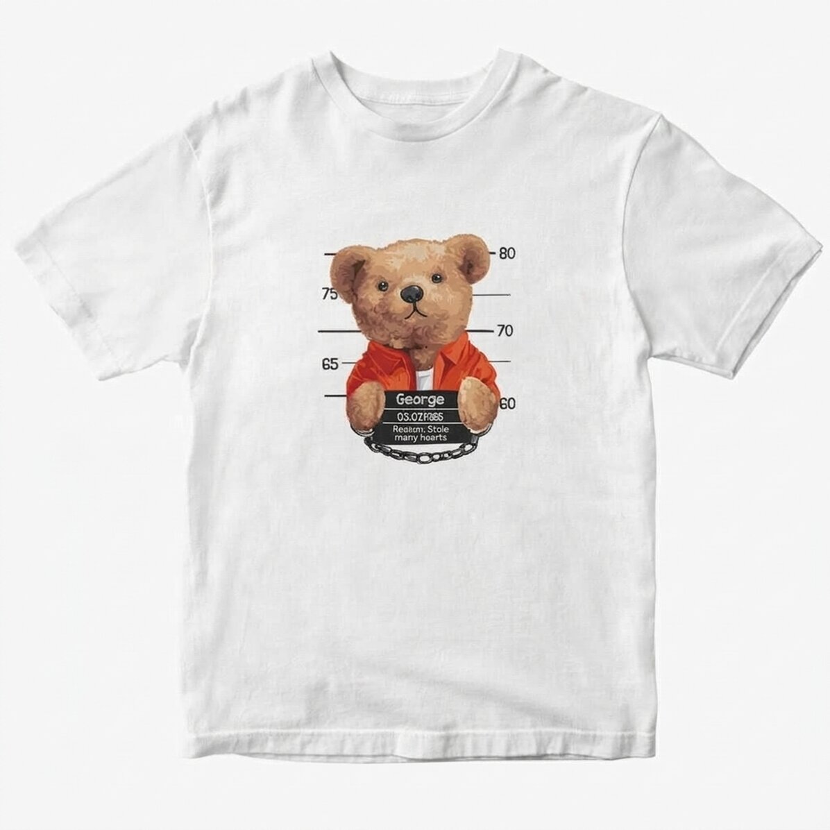 Bavlněné tričko s vlastním nápisem – Prison teddy bear