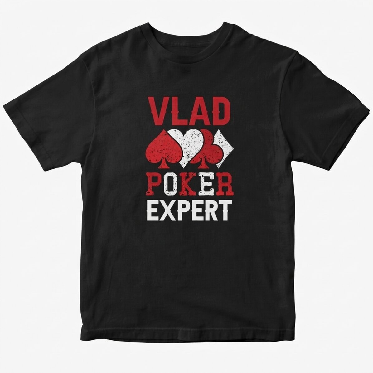 Bavlněné tričko s vlastním nápisem – Pokerový expert