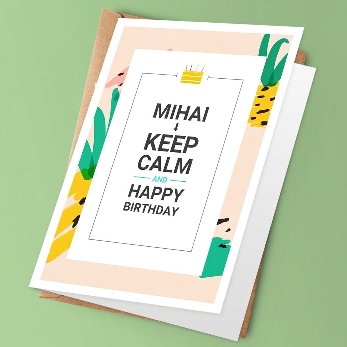 Personalizované přání s textem – KEEP CALM and happy birthday