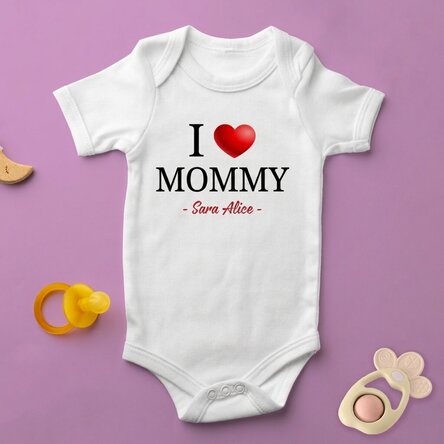 Dětské body s vlastním nápisem – i love