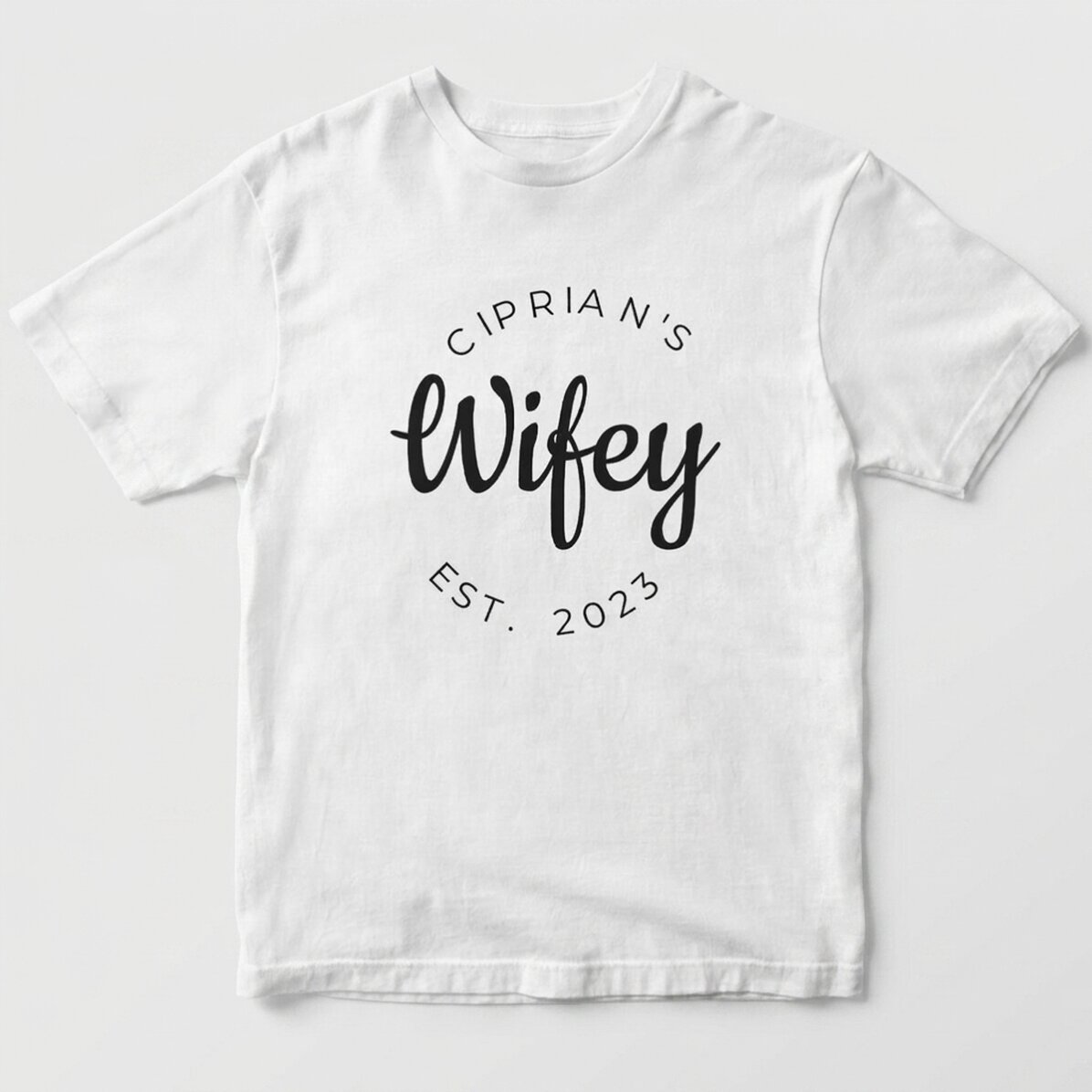 Bavlněné tričko s vlastním nápisem – Hubby & Wifey