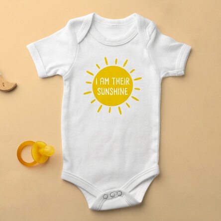 Personalised baby bodysuit with message - Sunshine