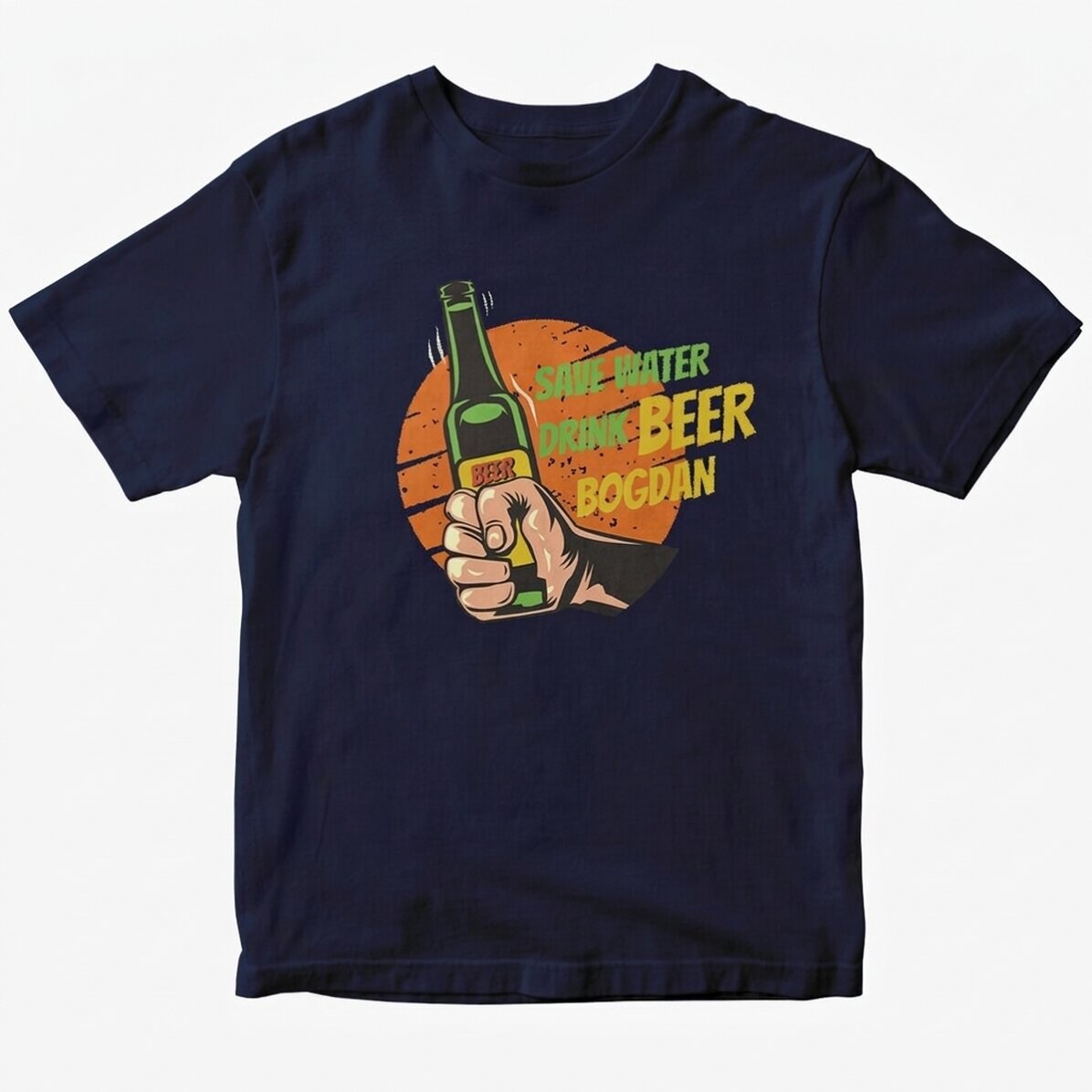 Bavlněné tričko s vlastním nápisem – Save water, drink beer