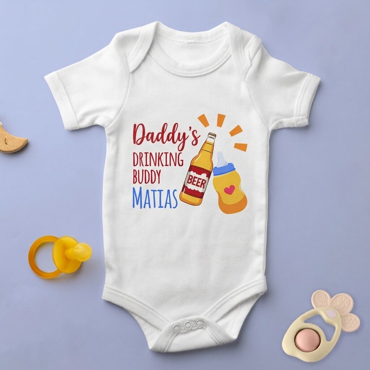 Dětské body s vlastním nápisem – Drinking buddy