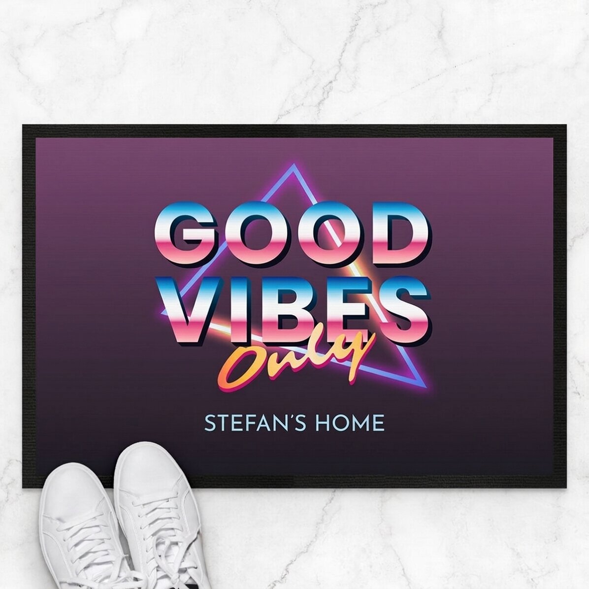 Vstupní rohožka s vlastním textem – Good vibes only