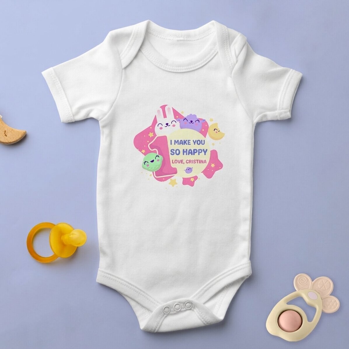 Dětské body s osobním vzkazem – 1. narozeniny