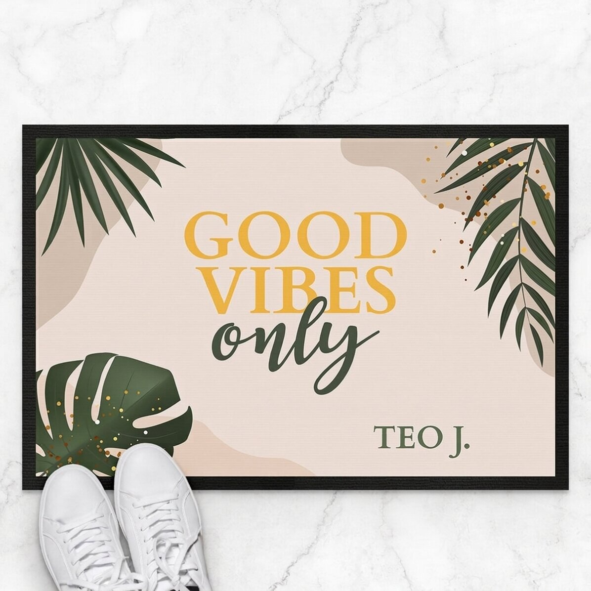 Vstupní rohožka s vlastním textem – Good vibes