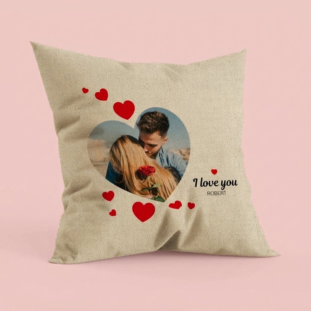Personalizovaný polštář s fotografií – P.S. I love you – V