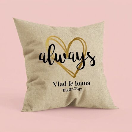 Personalizovaný polštář pro páry – always – In