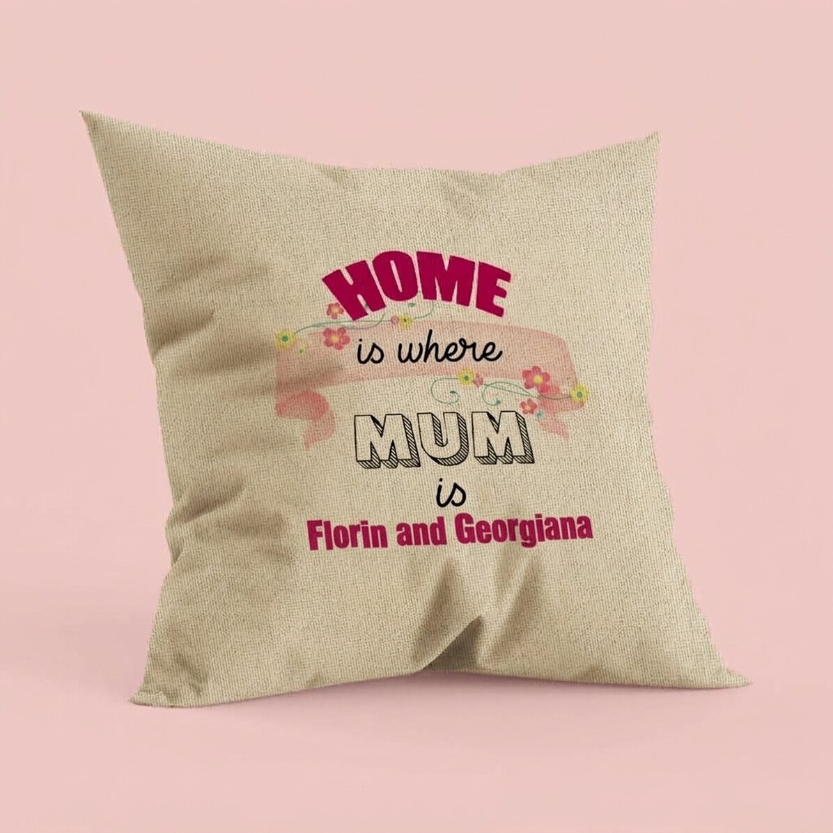 Personalizovaný polštář s nápisem – Home is where mum is – In