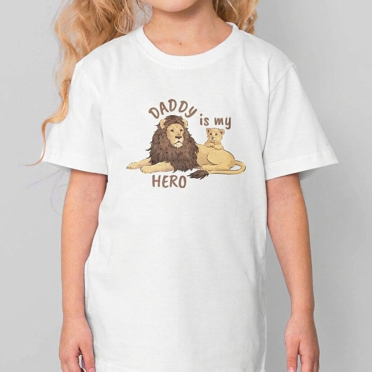 Dětské bavlněné tričko s potiskem – „Daddy is my hero“