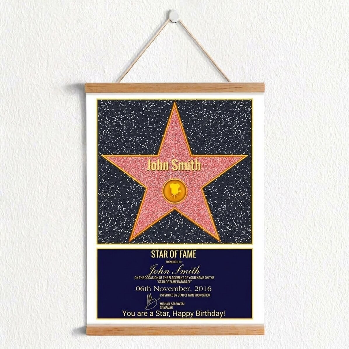 Personalizovaný plakát s háčky – Star of Fame