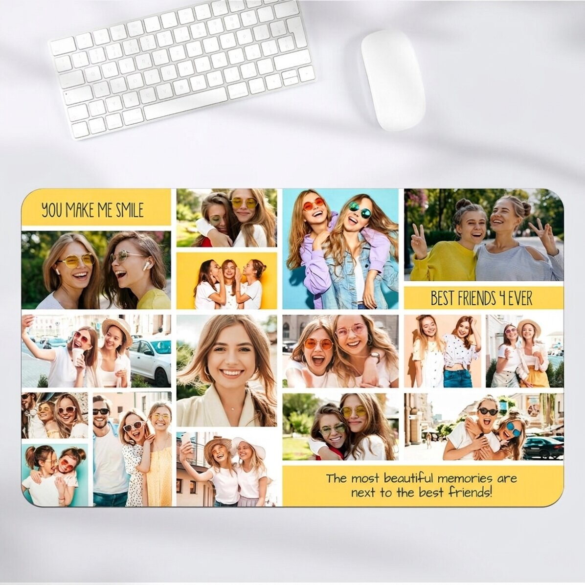 Personalizovaná podložka pod myš XXL s koláží fotografií a textem