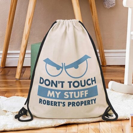 Personalised backpack with name - Don't touch my stuff
