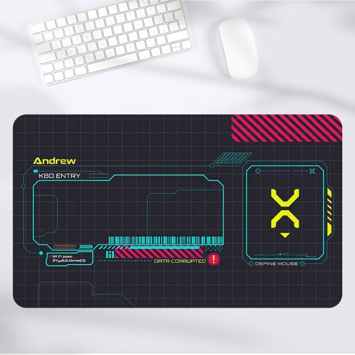 Personalizovaná podložka pod myš XXL s textem – Gaming Sci-Fi