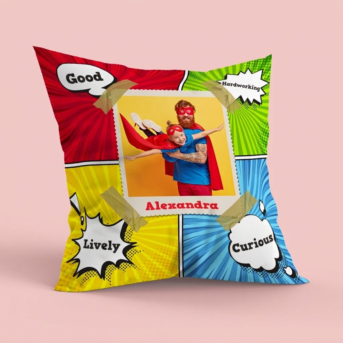 Personalizovaný polštář s fotografií, velký formát – Comics