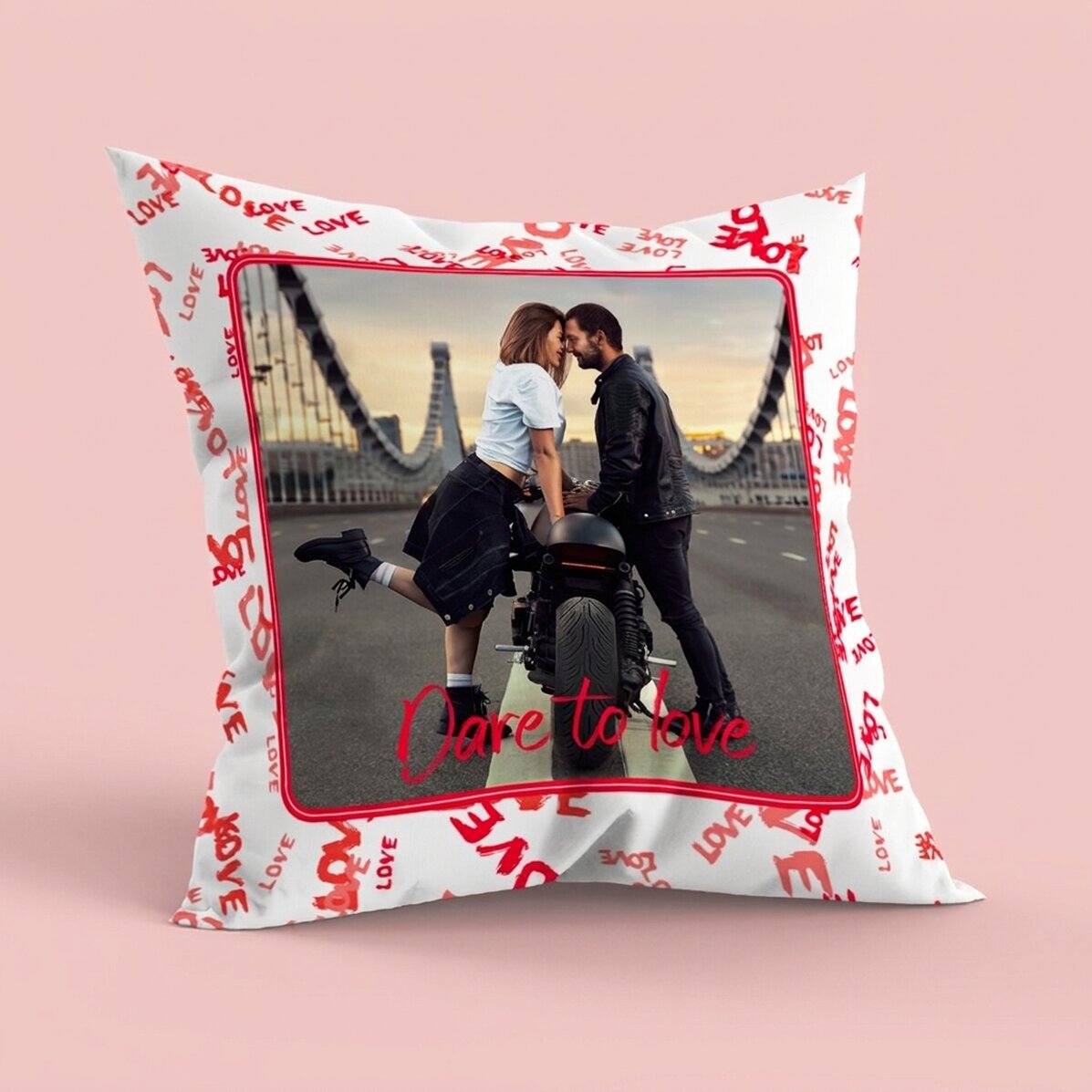 Personalizovaný polštář s 5 fotografiemi, velký formát – Dare to love