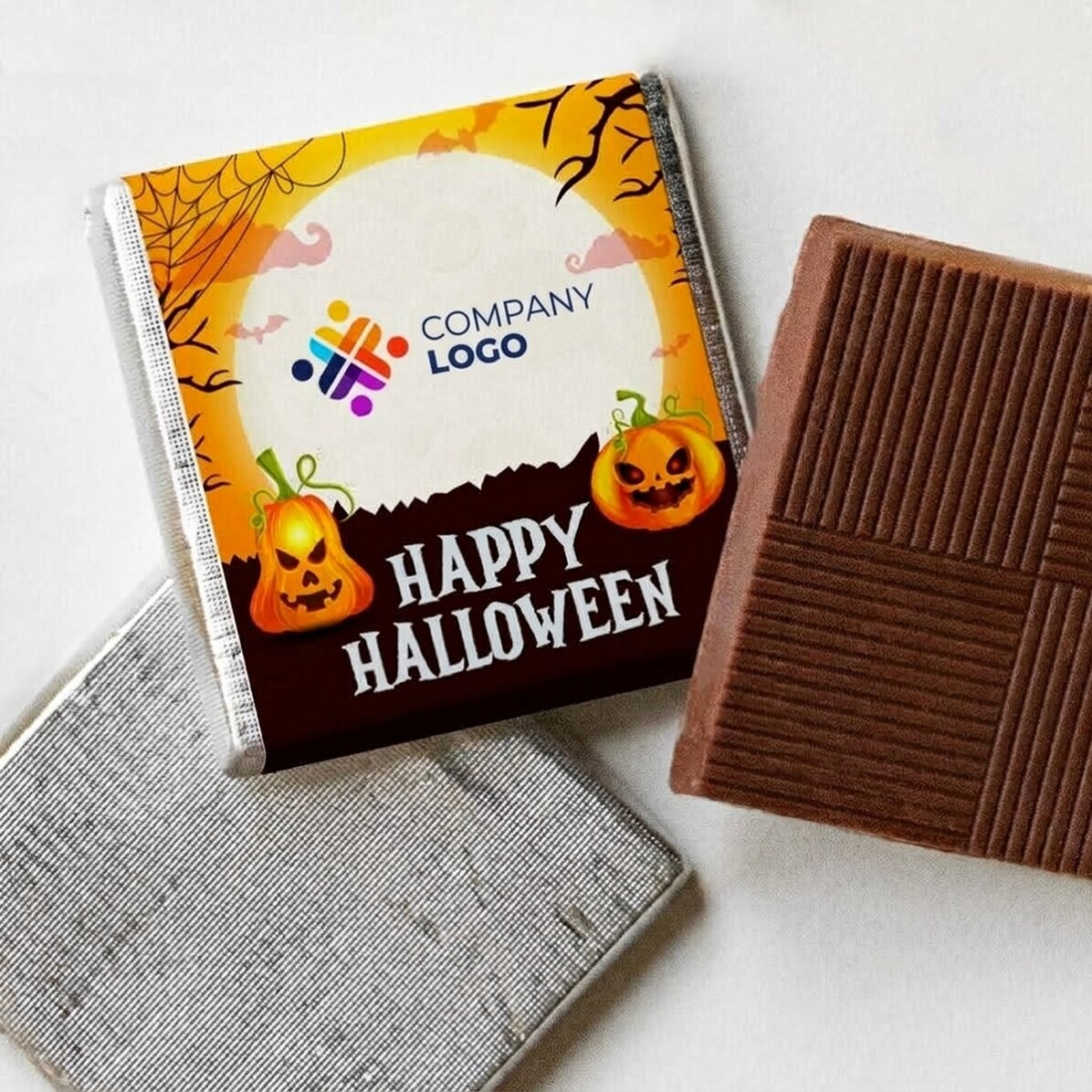 Mini čokoláda s vlastním logem a vzkazem – Happy Halloween