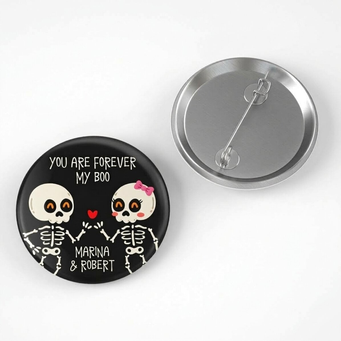 Personalizovaná placka s nápisem – Halloweenový pár
