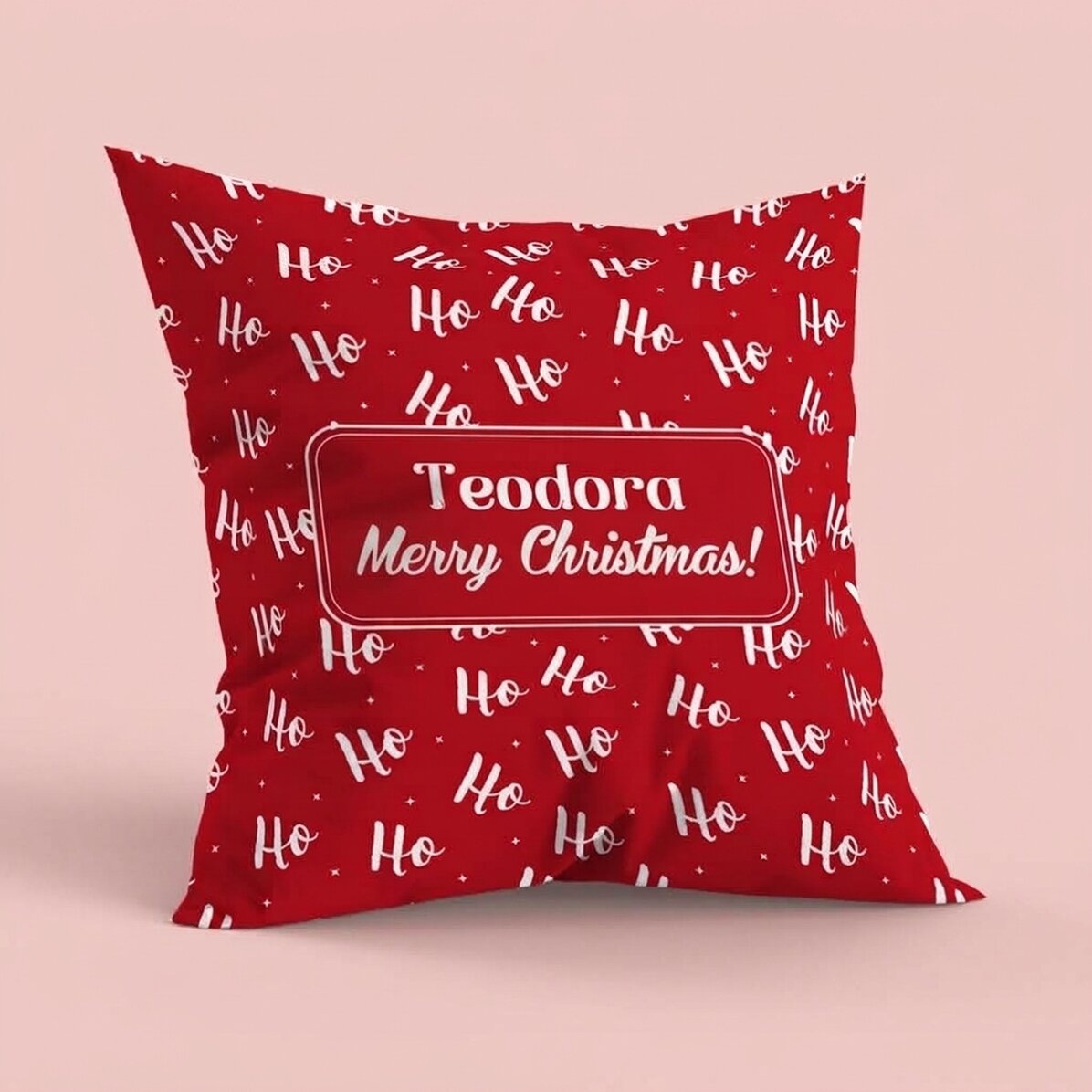 Personalizovaný polštář s nápisem, velký formát – HoHoHo