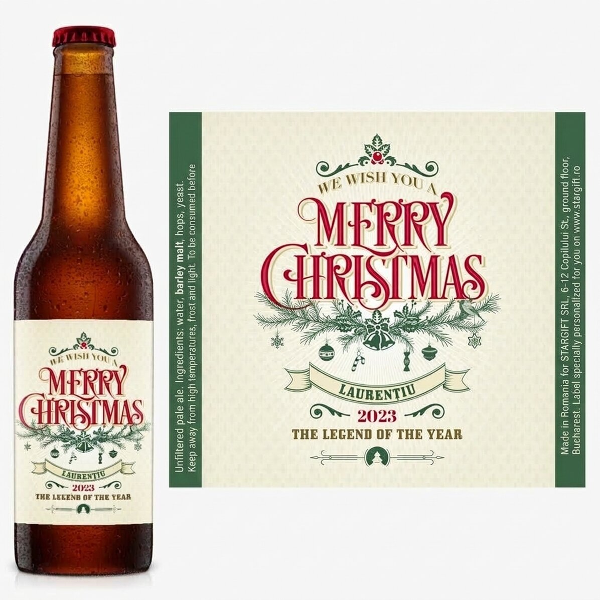 Pivo s vlastním textem – Retro Christmas