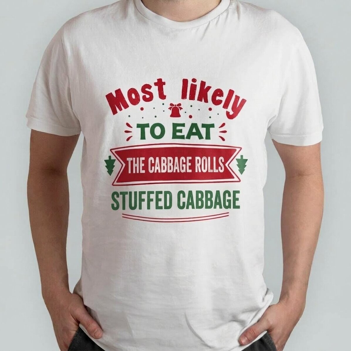 Bavlněné tričko s vlastním nápisem – Most likely to eat