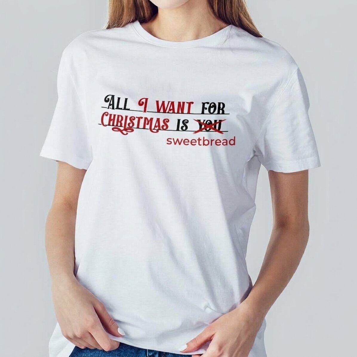 Bavlněné tričko s vlastním nápisem – All I want for Christmas