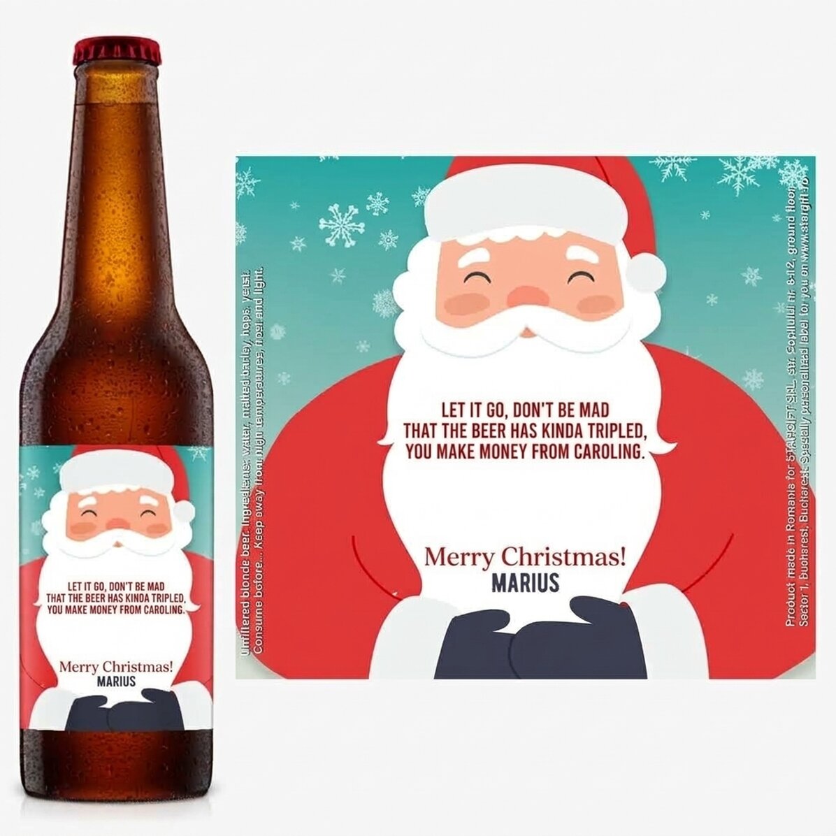 Pivo s vlastním textem – Santa Claus