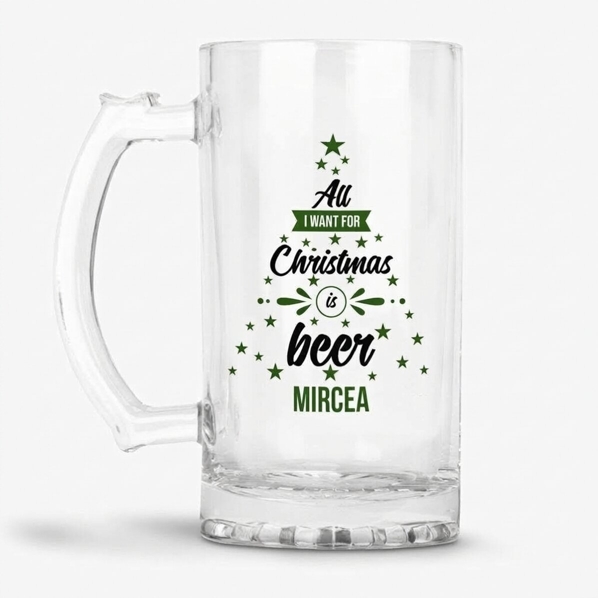 Pivní půllitr s vlastním nápisem – All I want for Christmas
