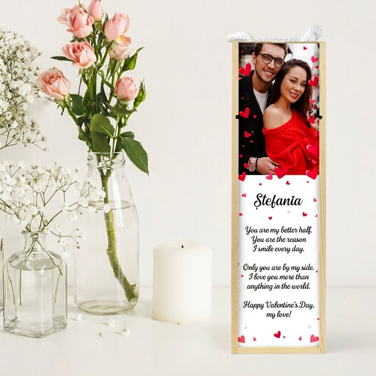 Personalizovaná krabička na víno s fotografií a vzkazem – Love