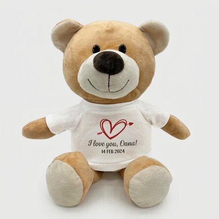 Personalised teddy bear with text - I love you