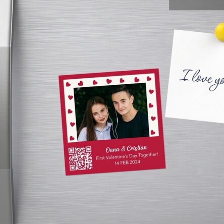 Magnet 10×10 s vlastní fotografií, vzkazem a QR kódem