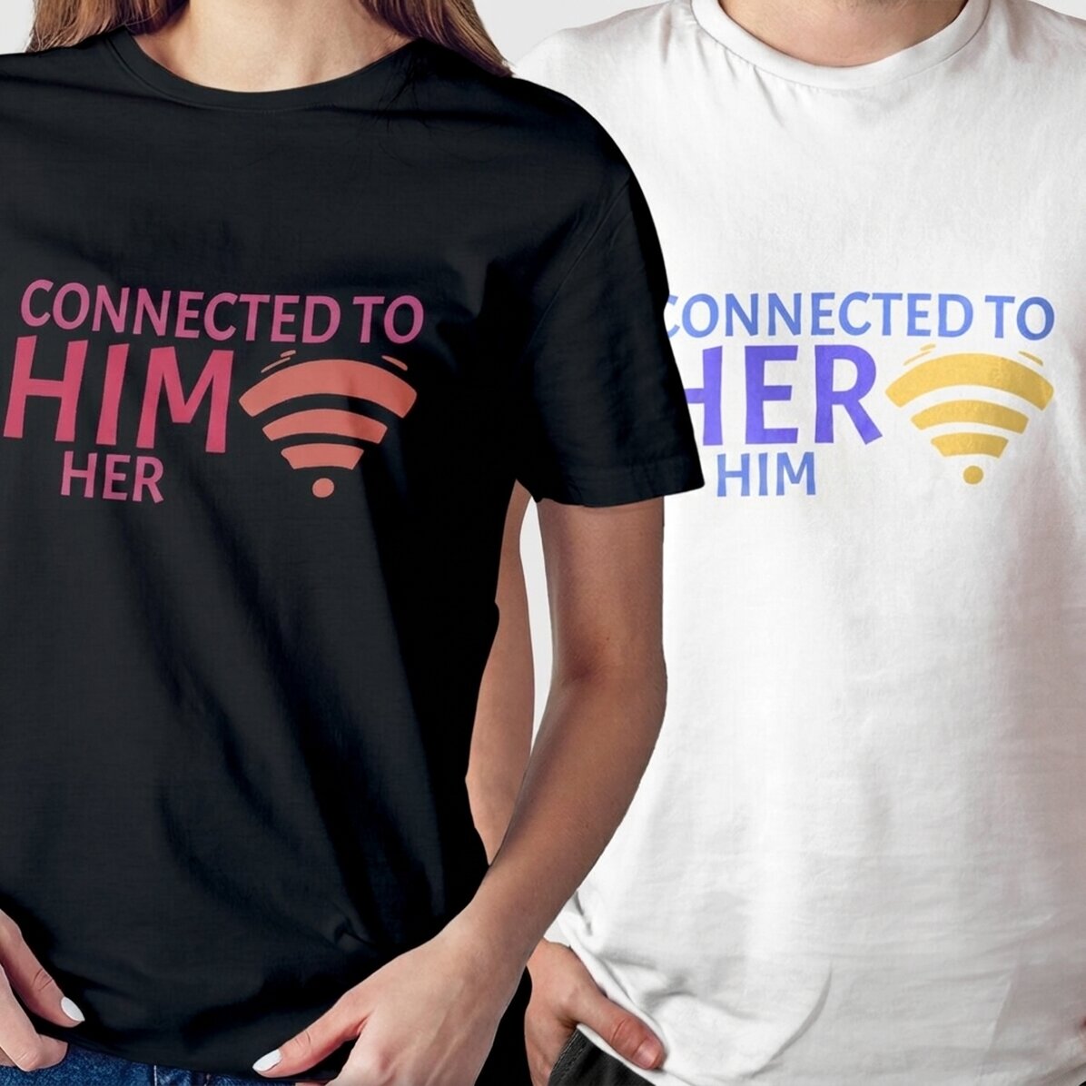 Bavlněné tričko s vlastním nápisem – Connected to