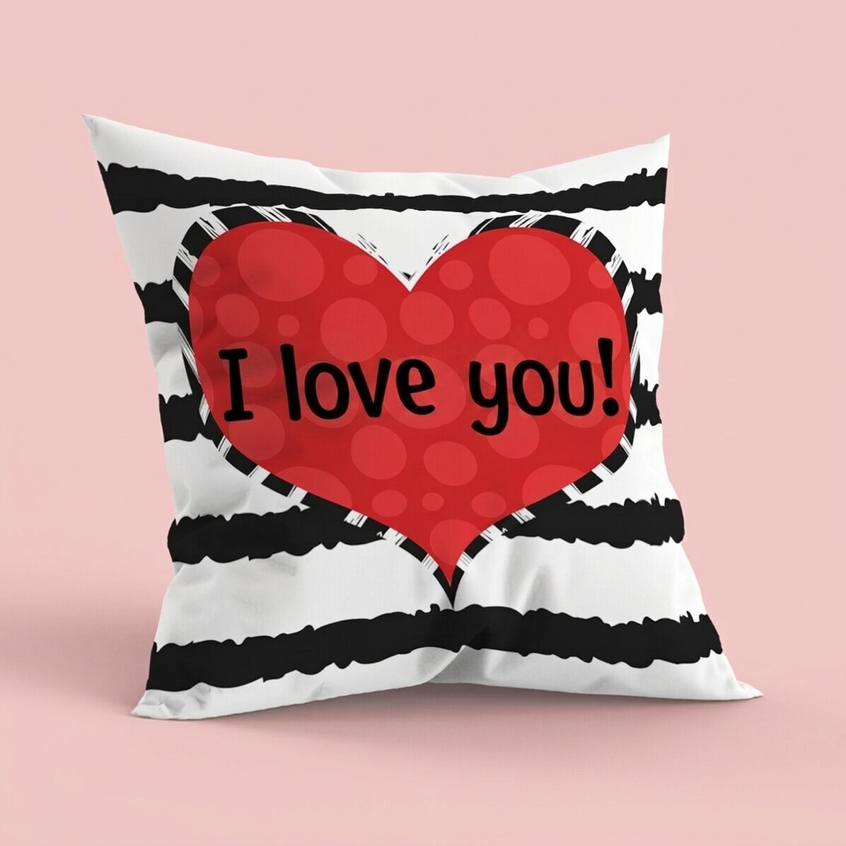 Personalizovaný polštář s nápisem, velký formát – Doodle heart